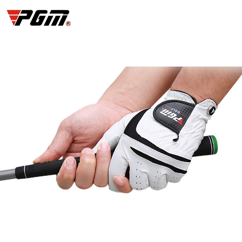 PGM Men Golf  Gloves White Breathable Kid-lambskin Genuine Leather Sport Hand Glove Wear Single Left Right Handed Batting ST022 - KiwisLove