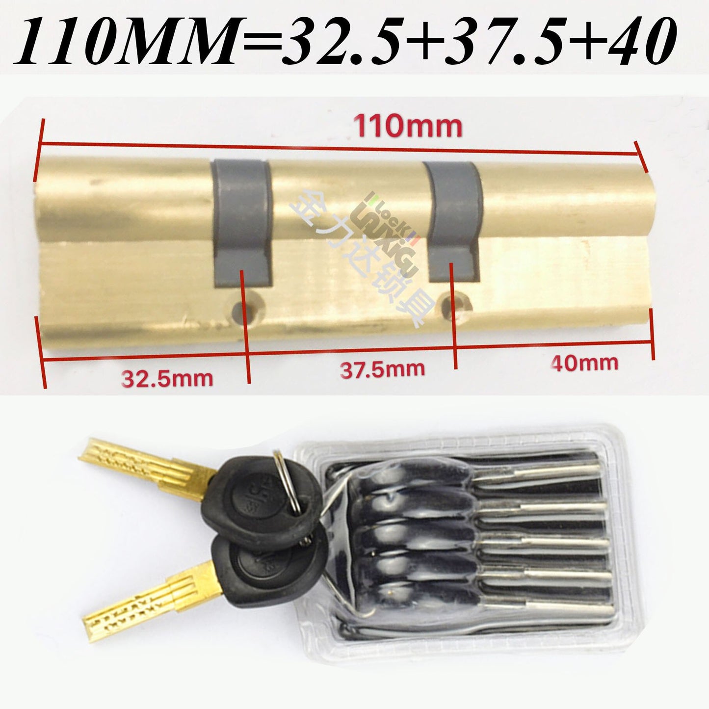 Anti-theft door cylinder lock 105 110 115 120 125 130 135 140MM double wheel fork lock cylinder double spring AB door cylinder - KiwisLove
