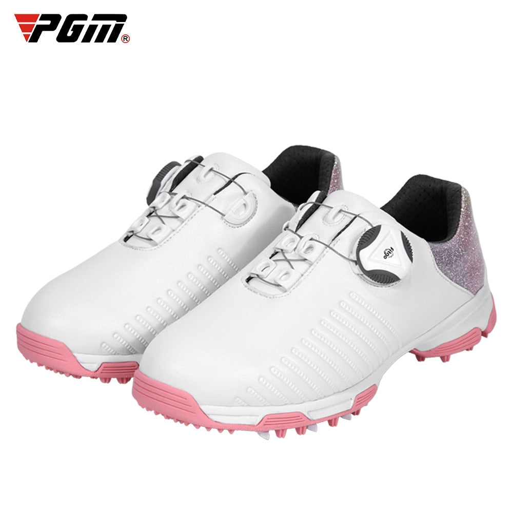 PGM Kids Girl Golf Shoes Children&#39;s  Shoes Waterproof Turn Buckle Shoelaces Non-slip Sneakers XZ153 - KiwisLove