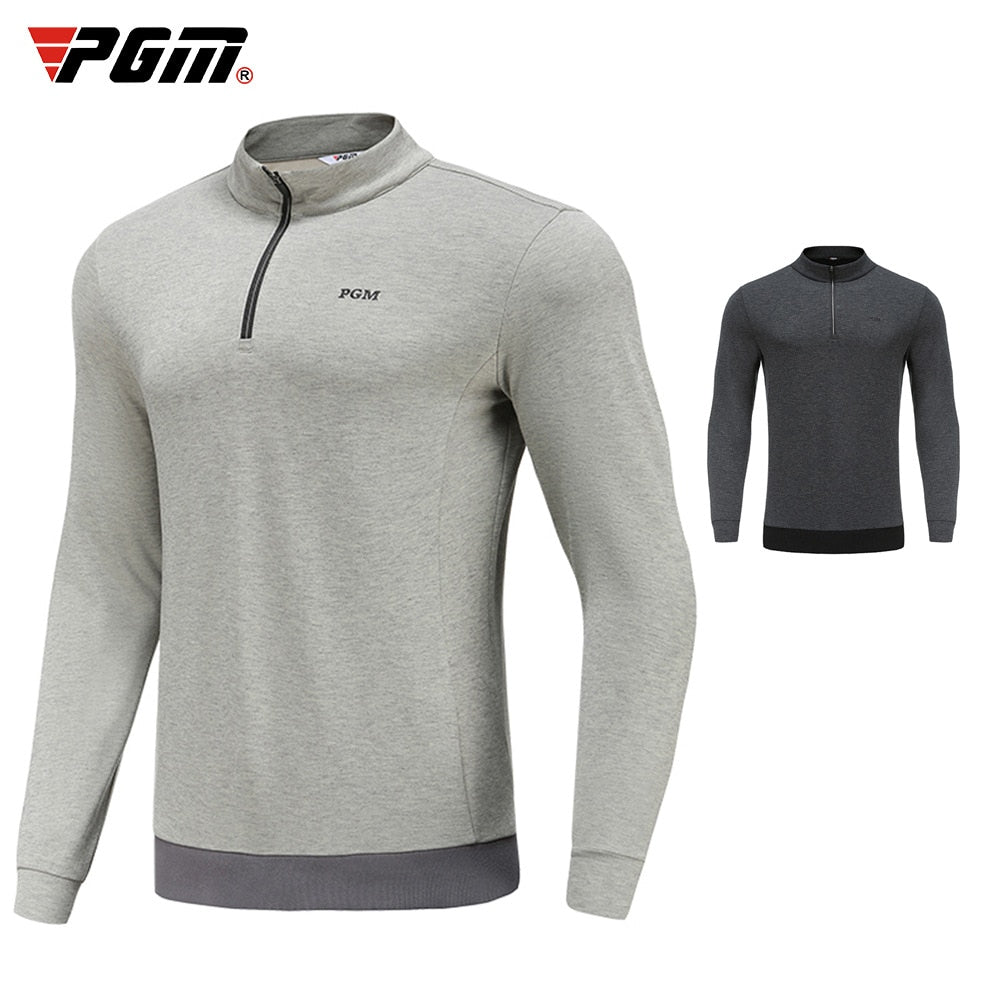 PGM Men Golf Wear Long Sleeve Knitted Shirts Warm Velvet Hickened Autumn Winter Coat Sports Cothing YF366 - KiwisLove