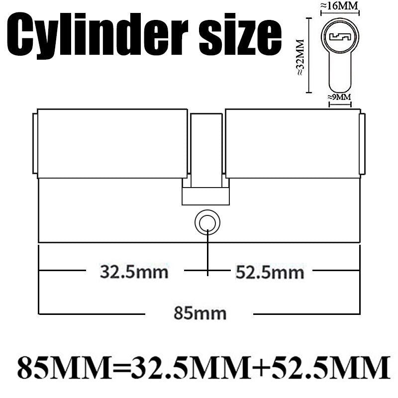 12/8 key Super anti-theft door cylinder lock entry door cylinder lock outdoor door lock home lock door lock lock cylinder - KiwisLove