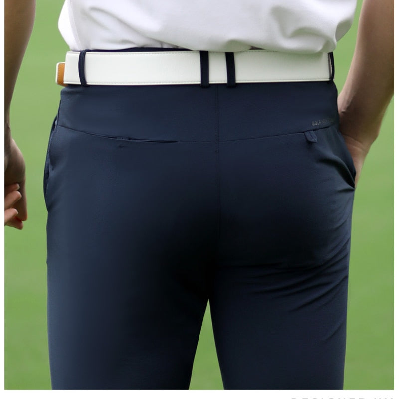 PGM Men Golf Pants Summer Slim Elastic Breathable Longs Trousers Sport Wear Clothes Gym Suit Casual Clothing Navy Grey KUZ079 - KiwisLove