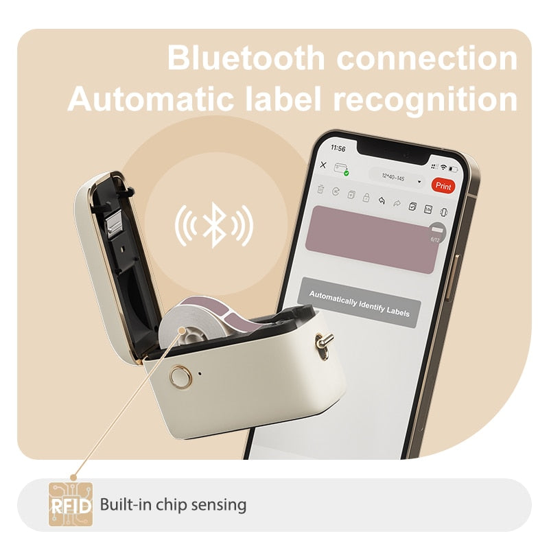 Niimbot H1 Portable Thermal Label Printer Mini Label Maker 10-15mm Label Paper Wireless Fast Printing Machine for Home Office - KiwisLove