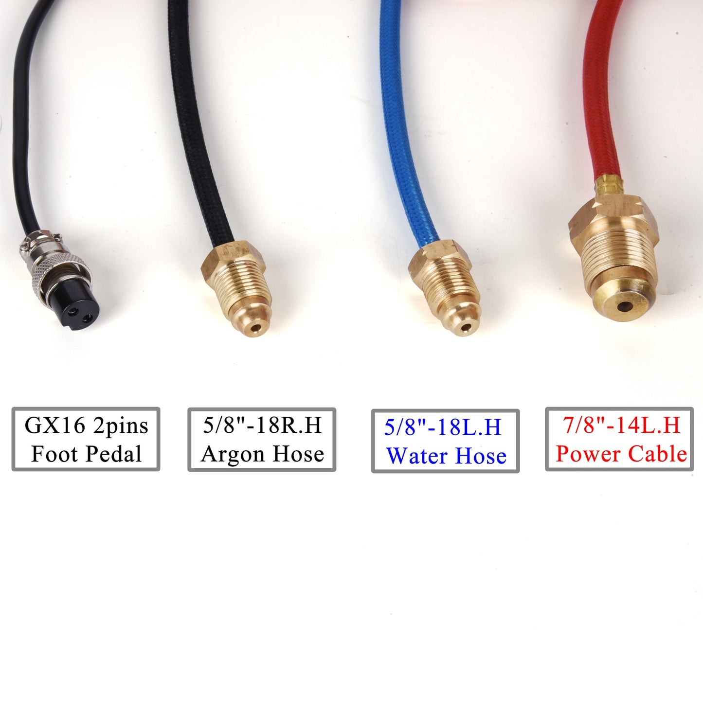 WP20 WP20F TIG Welding Torch Rubber Red Hose 4M/13.12ft Water Cooled TIG Torch L.H Stud Connector 2pins Foot Pedal - KiwisLove