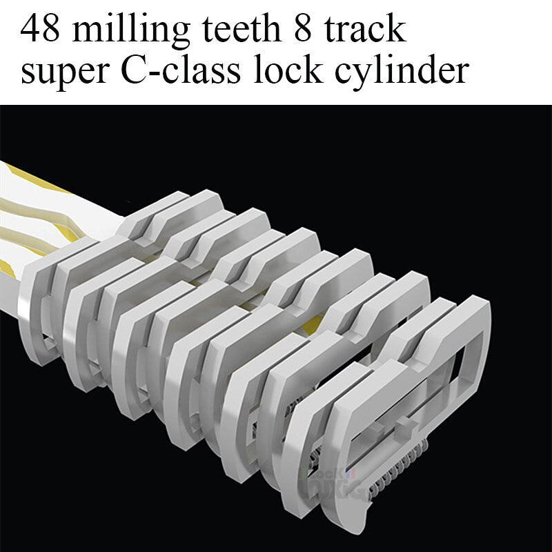 Common standard bedroom door cylinder   70mm Security Copper Lock Cylinder Interior Bedroom Living Handle Brass 5 colorful keys - KiwisLove