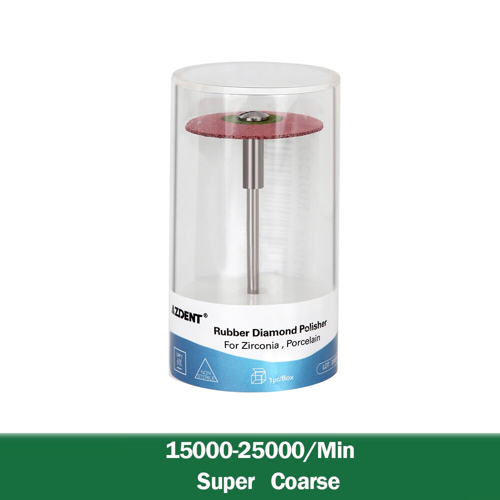 1 PC Azdent Dental (HP) 26mm Rubber Diamond Polisher Wheel Disc for Zirconia Porcelain Restorations - KiwisLove