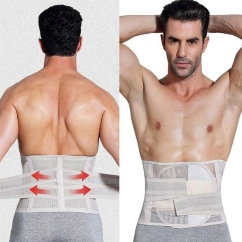 Adjustable Waist Trainer Belt Men Women Lower Back Brace Spine Support Waist Belt Orthopedic Breathable Lumbar Corset - KiwisLove