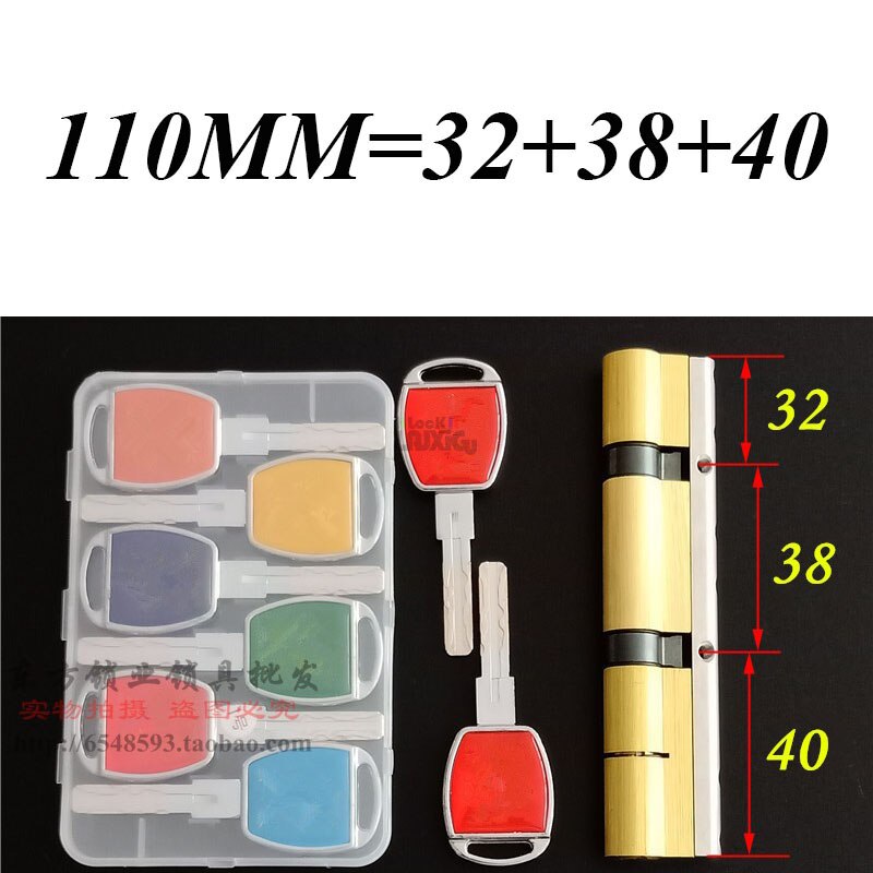 Anti-theft door cylinder lock 110 115 120 125 130 135 140 MM double wheel fork lock cylinder double spring door cylinder - KiwisLove