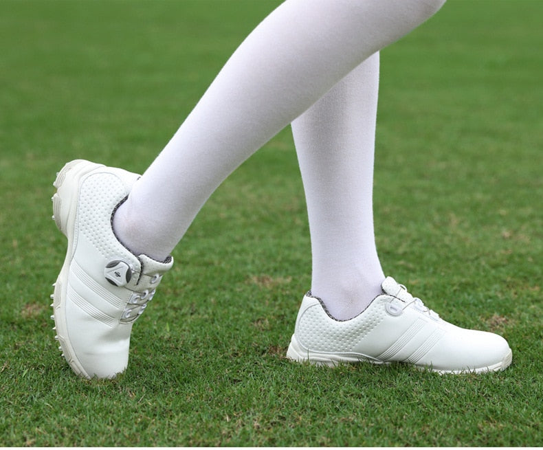 PGM Waterproof Golf Shoes Womens Shoes Lightweight Knob Buckle Shoelace Sneakers Ladies Breathable Non-Slip Trainers Shoes XZ115 - KiwisLove