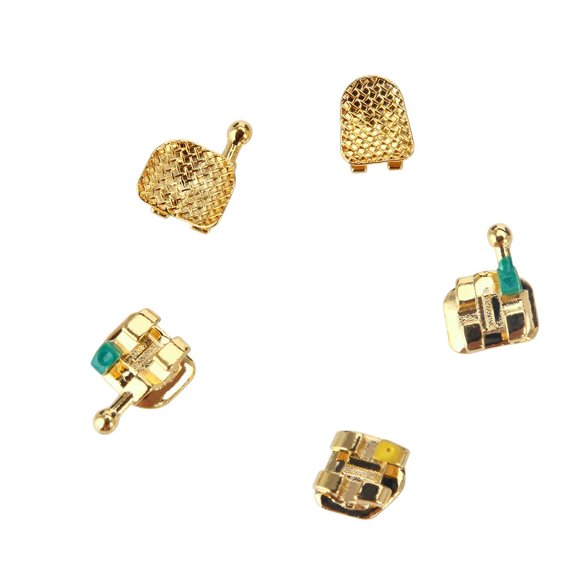 20 pcs/pack Dental Orthodontic Gold Plated Metal Bracket 022 Mini Roth/MBT 345 Hooks - KiwisLove