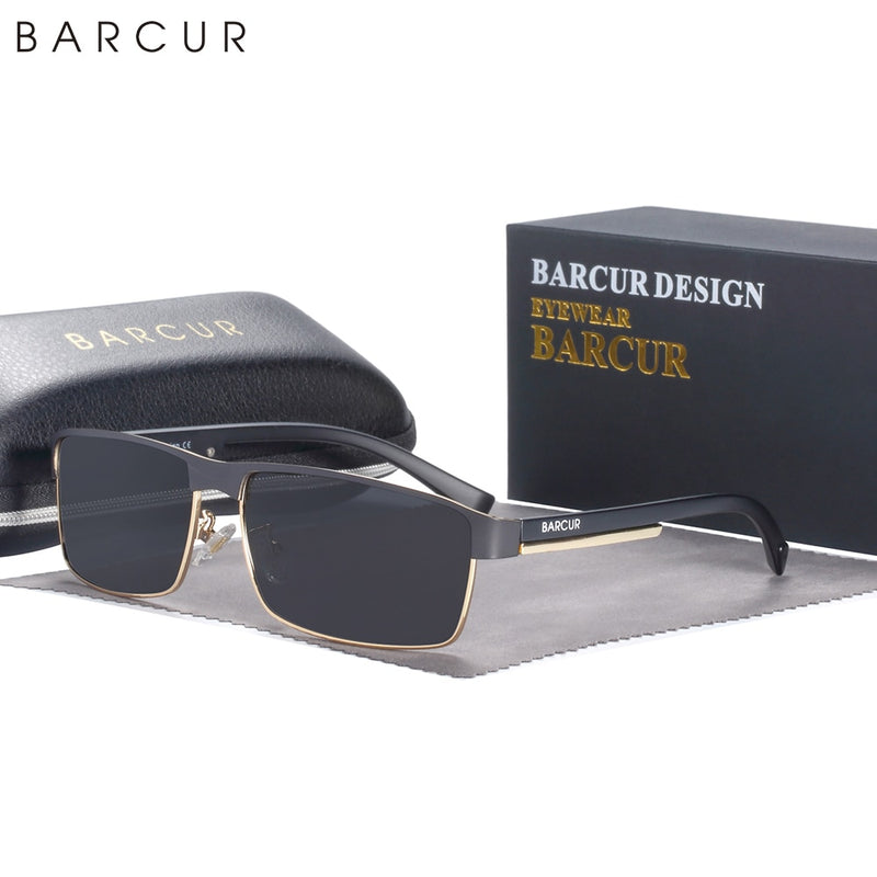 BARCUR Original Rectangle Business Sunglasses for Men Driving Hiking Sports Sun Glasses for Women Fashion Shades Oculos De Sol