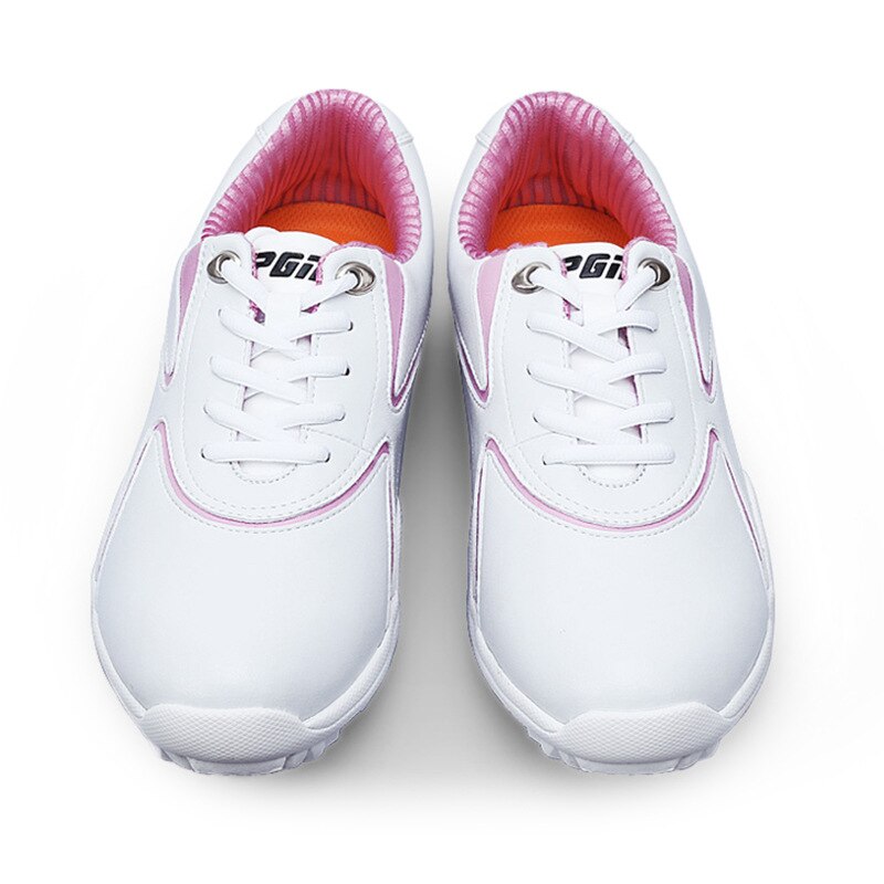 PGM Women Golf Shoes Waterproof Soft and Breathable Universal Outdoor Camping Sports Shoes Pink/Golden XZ016 - KiwisLove