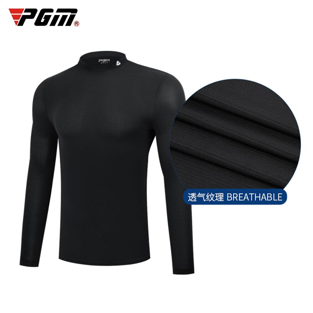 PGM Mens Sun Protection Golf Shirt Underwear Long Sleeve Golf Shirt Cooling Ice Silk T-shirts Anti-UV Soft Golf Apparel For Men - KiwisLove