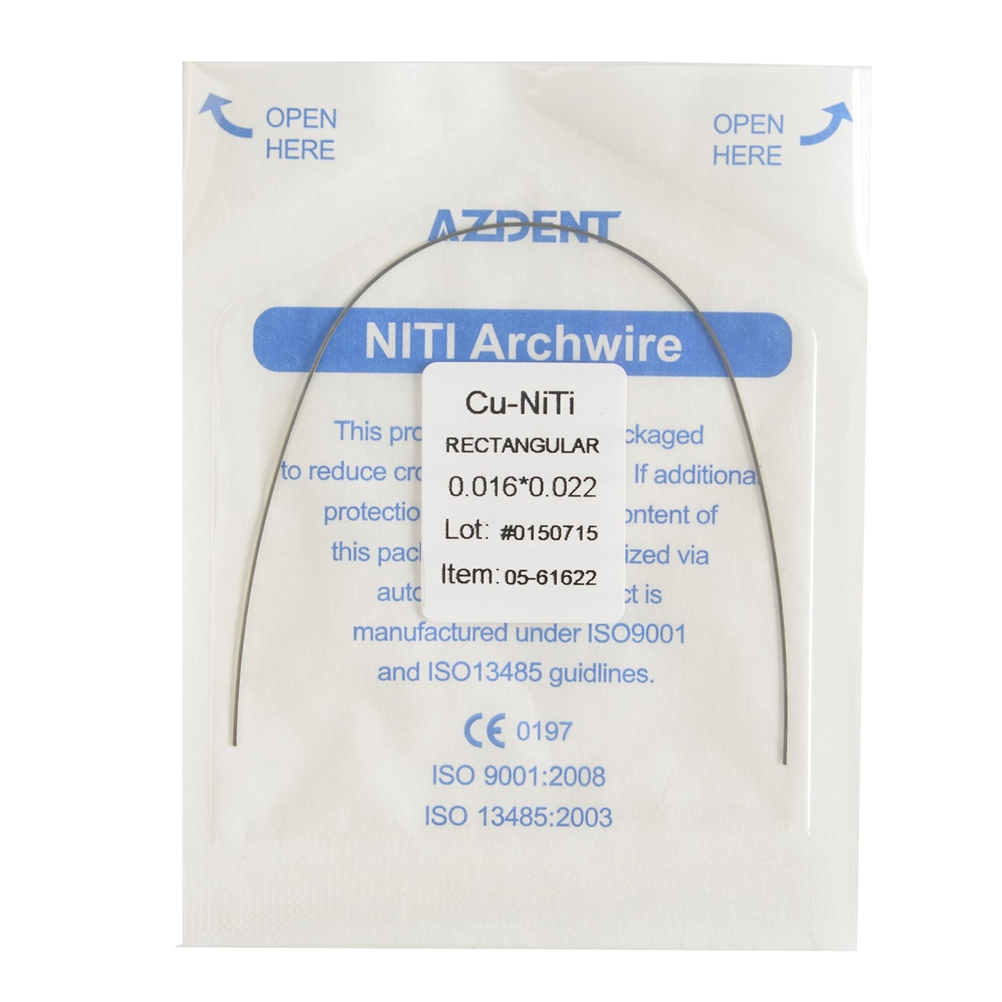 AZDENT Dental Orthodontic Copper Nickel-Titanium Arch Wires Cu NiTi Archwire Ovoid Form Rectangular / Round Dentist Tools - KiwisLove