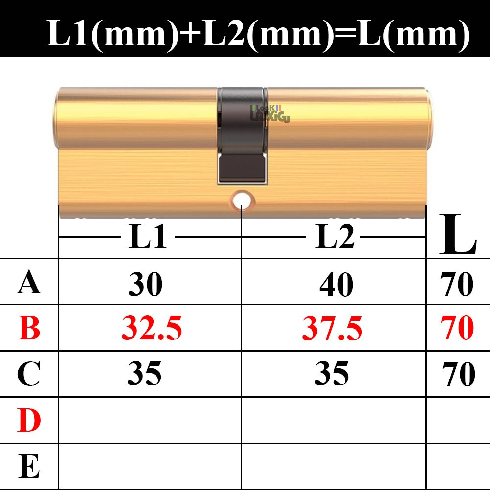 Door Cylinder Biased Lock 65 70 80 90 115mm Cylinder AB Key Anti-Theft Entrance Brass Door Lock Lengthened Core Extended Keys - KiwisLove