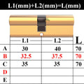 Door Cylinder Biased Lock 65 70 80 90 115mm Cylinder AB Key Anti-Theft Entrance Brass Door Lock Lengthened Core Extended Keys - KiwisLove