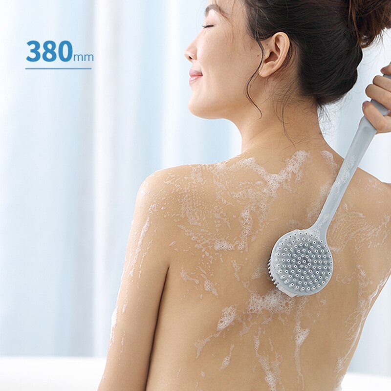 Multifunctional Silicone Brush Body Long Handle Double-Sided Bath Shower Brush Back Massage Exfoliation Wisp Body Scrub Brush - KiwisLove