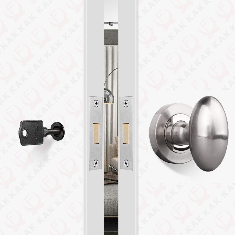 KAK Black Zinc Alloy Hidden Door Lock Invisible Corridor Sliding Door Handle Lock Keyless Mechanical Lock Door Latch Hardware - KiwisLove