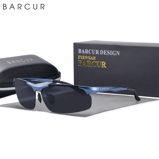 BARCUR Aluminium Magnesium Sunglasses for Men Polarized UVA&B Protection Photochromic Ultralight Sun Glasses Sports Eyewear - KiwisLove