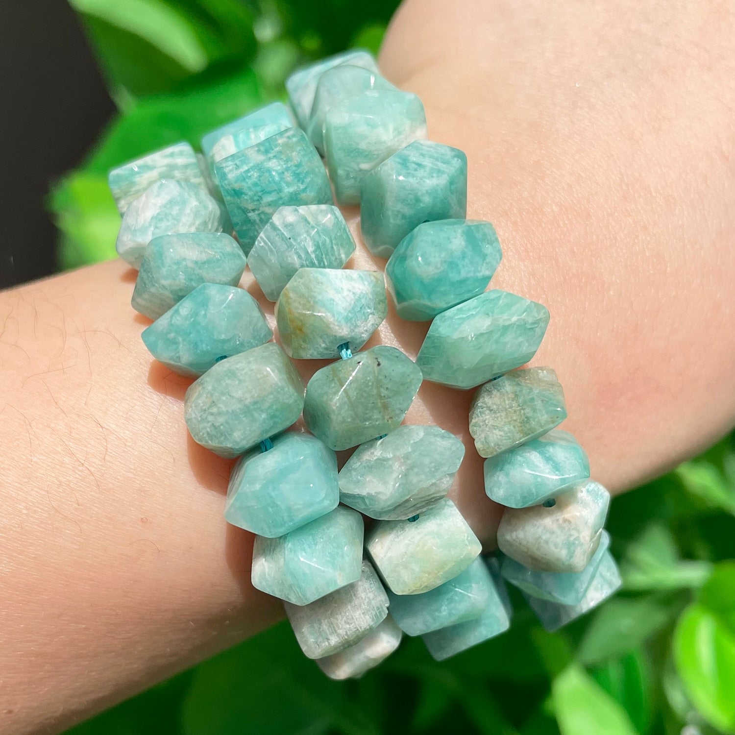 Natural Irregular Blue Amazonite Stone Beads Special Cut Genuine Loose Spacer Beads For DIY Jewelry Making Bracelet Accessories - KiwisLove