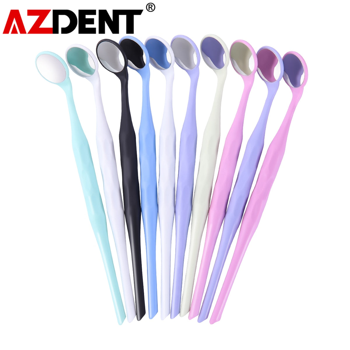 10pcs/Box With Random Colors Dental Double Sided Mouth Mirrors With Handle - KiwisLove