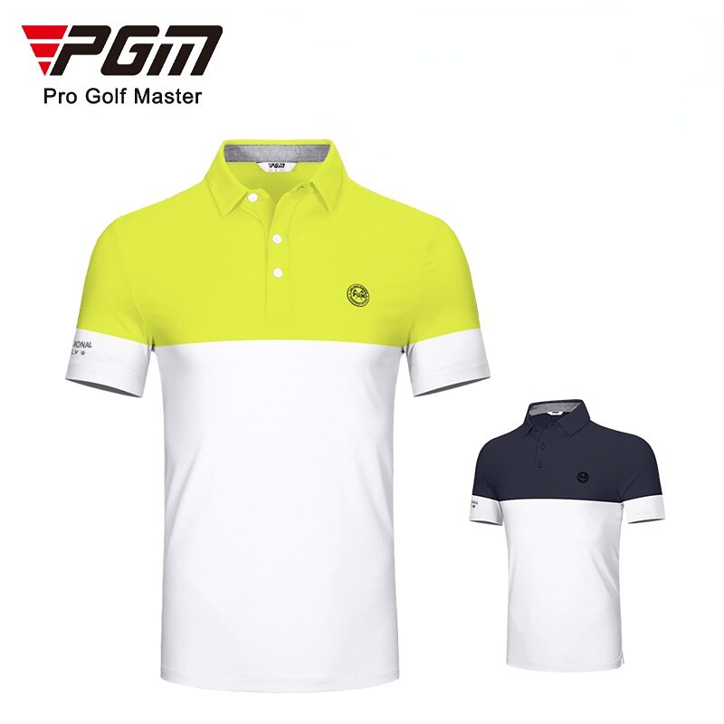PGM Men Summer Golf T-shirt Short Sleeve Elastic Breathable Quick Dry Fit Polo Shirts Golf Sport Wear Tennis Clothes YF461 - KiwisLove