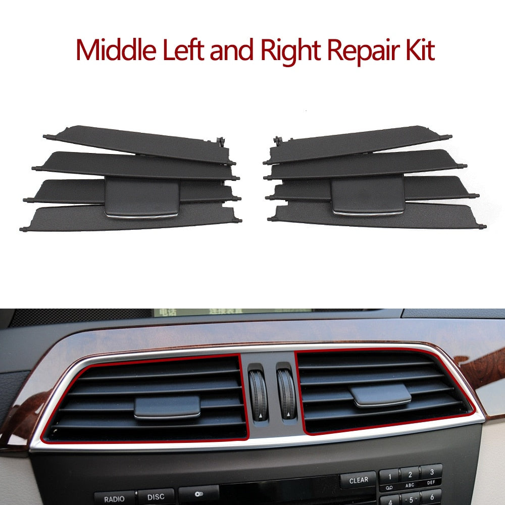 Front Central Dashboard Air Conditioning Middle Ac Vent Grille Repair Kit For Mercedes Benz C Class W204 2011-2014 204830615 - KiwisLove