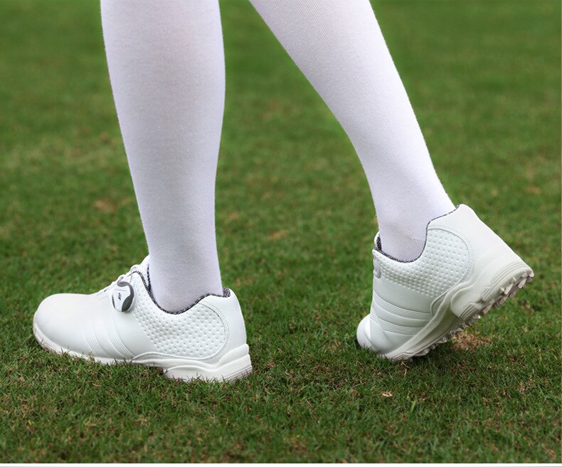 PGM Waterproof Golf Shoes Womens Shoes Lightweight Knob Buckle Shoelace Sneakers Ladies Breathable Non-Slip Trainers Shoes XZ115 - KiwisLove