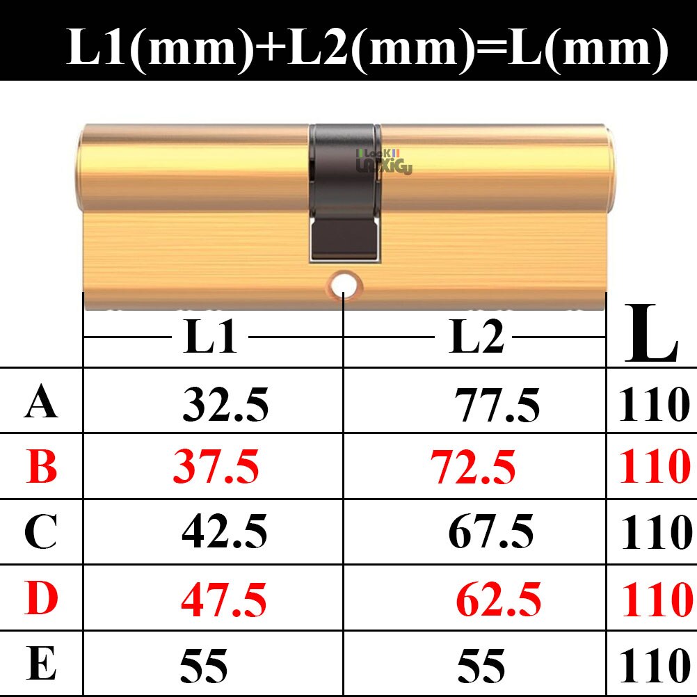 Door Cylinder Biased Lock 65 70 80 90 115mm Cylinder AB Key Anti-Theft Entrance Brass Door Lock Lengthened Core Extended Keys - KiwisLove
