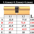 Door Cylinder Biased Lock 65 70 80 90 115mm Cylinder AB Key Anti-Theft Entrance Brass Door Lock Lengthened Core Extended Keys - KiwisLove