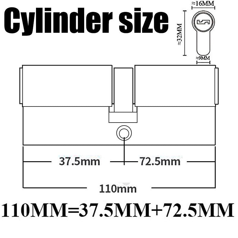 12/8 key Super anti-theft door cylinder lock entry door cylinder lock outdoor door lock home lock door lock lock cylinder - KiwisLove