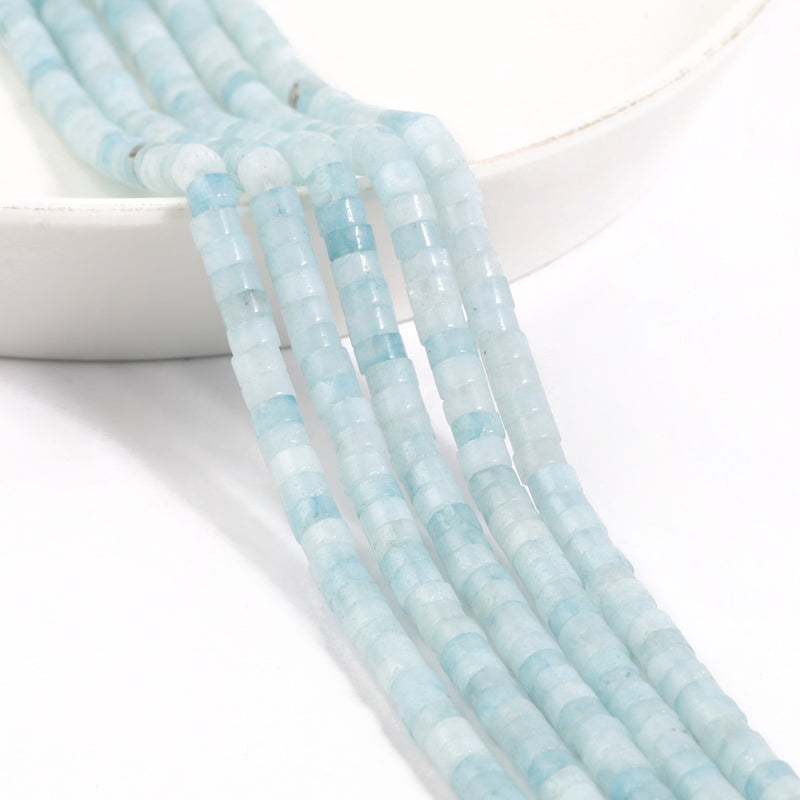 4*2mm Natural Blue Aquamarines Stone Beads Wheel Rondelle Spacer Beads for Jewelry DIY Making Bracelets Necklace Accessories - KiwisLove