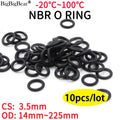 10pcs NBR O Ring Seal Gasket Thickness CS 3.5mm OD 14~225mm Nitrile Butadiene Rubber Spacer Oil Resistance Washer Round Shape - KiwisLove