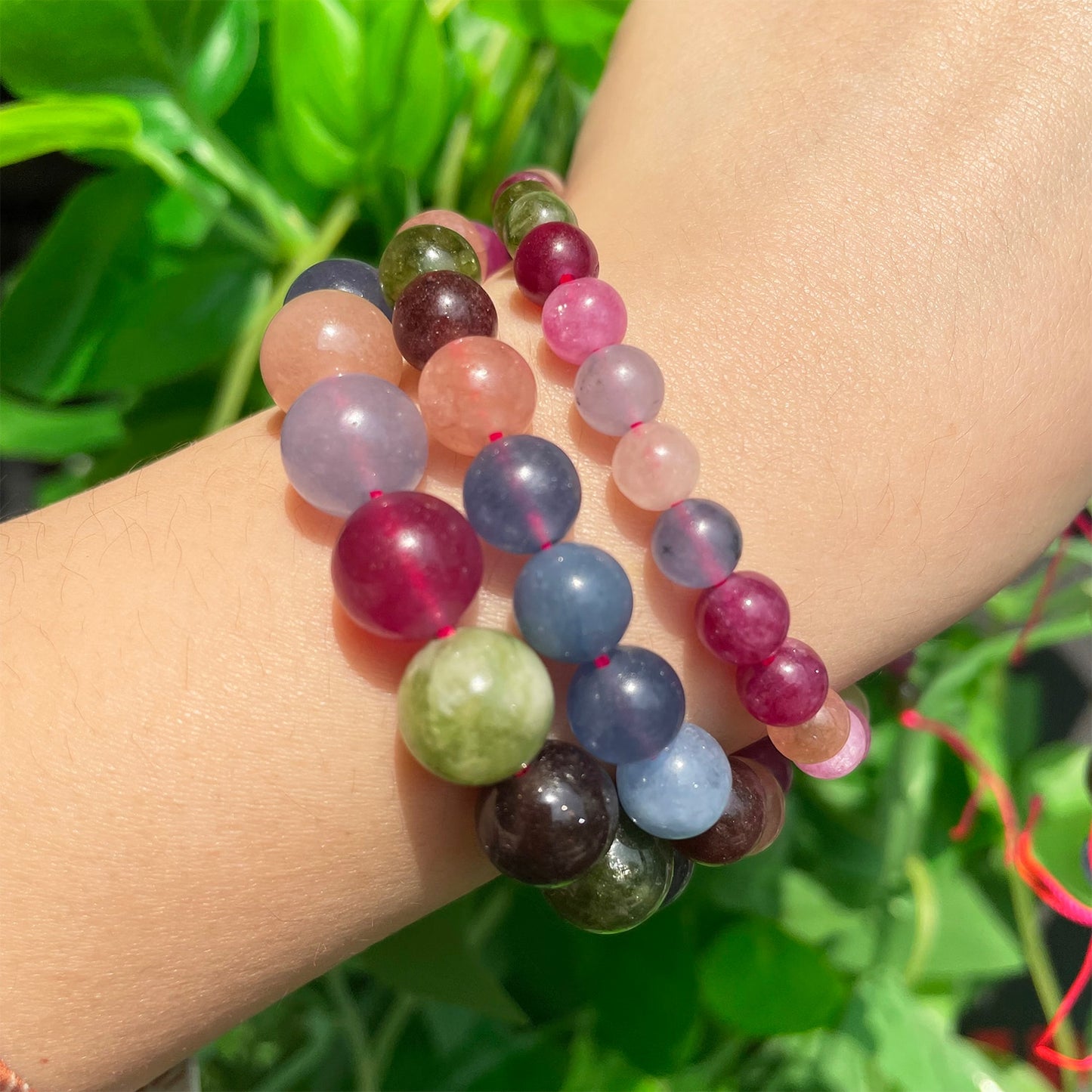 6 8 10mm Colorful Tourmaline Stone Beads Round Natural Loose Beads for Jewelry Making Needlework Diy Charms Bracelet Accessories - KiwisLove