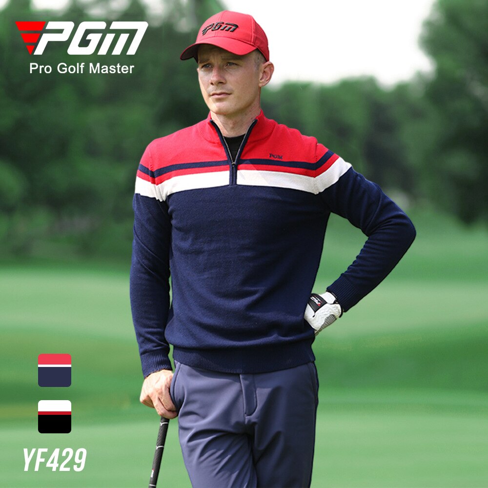 PGM Men Knitted Golf Sweater Long Sleeves Outdoor Leisure Sports Jackets Male Keep Warm Soft Autumn Winter Golf Clothing YF429 - KiwisLove