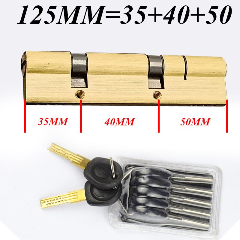 Anti-theft door cylinder lock 105 110 115 120 125 130 135 140MM double wheel fork lock cylinder double spring AB door cylinder - KiwisLove