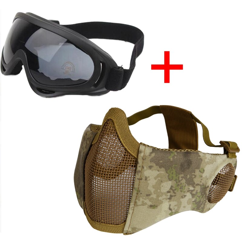 Paintball Fast Helmet Hunting Tactical Half Face Mask for Shooting Airsoft Mesh Breathable Eye Protective Mask - KiwisLove