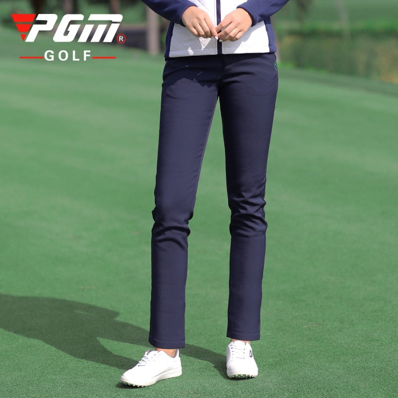 PGM Autumn Winter Waterproof Women Golf Trousers Thick Keep Warm Long Pant Plus Velvet Golf Ball Pants Windproof Tennis Clothing