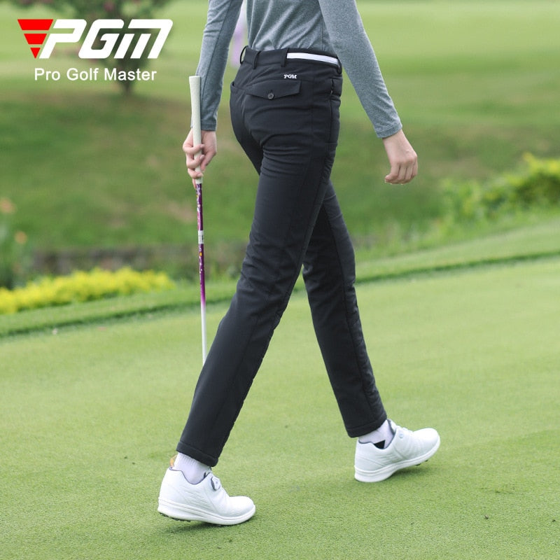 PGM Golf Pants Women Winter Thick Warm Female Casual Cotton Pants Ladies Slim Fit Long Trousers High Waist Velvet Sweatpants - KiwisLove