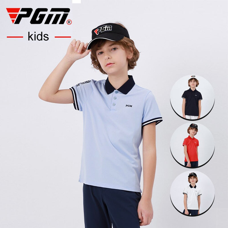 PGM Golf T-shirt Golf Clothing Boys Quick-drying Golf shirts Summer Breathable Elastic Golf Short Sleeved Uniforms YF404 - KiwisLove