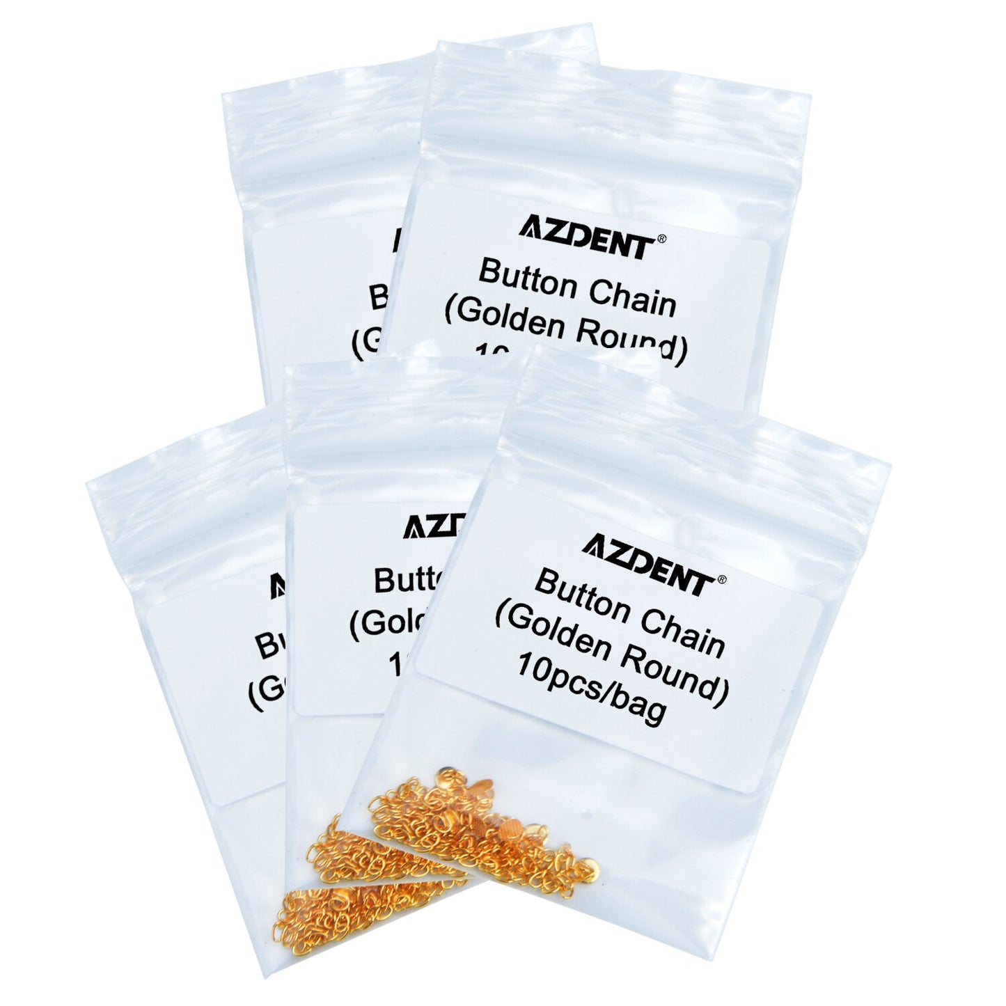 Azdent 2pcs/Pack Dental Orthodontics Lingual Traction Button  Chain Golden Round Acessorios Materials - KiwisLove