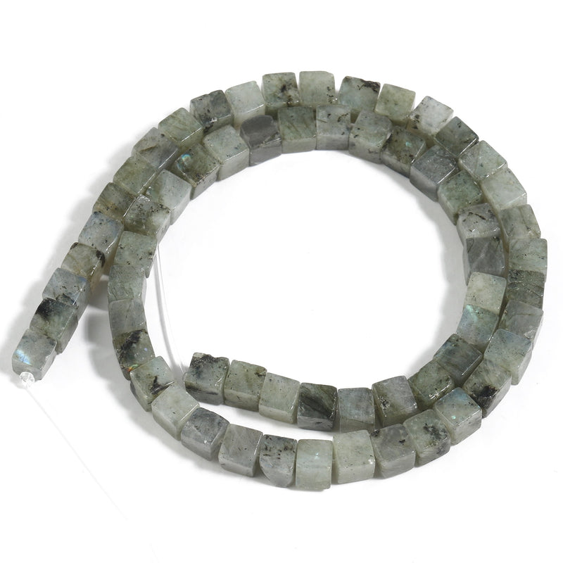 4 6 8mm Natural Square Stone Cube Tiger Eye Amazonite Opal Labradorite Loose Beads for Jewelry Making DIY Charm Bracelet 15&#39;&#39;