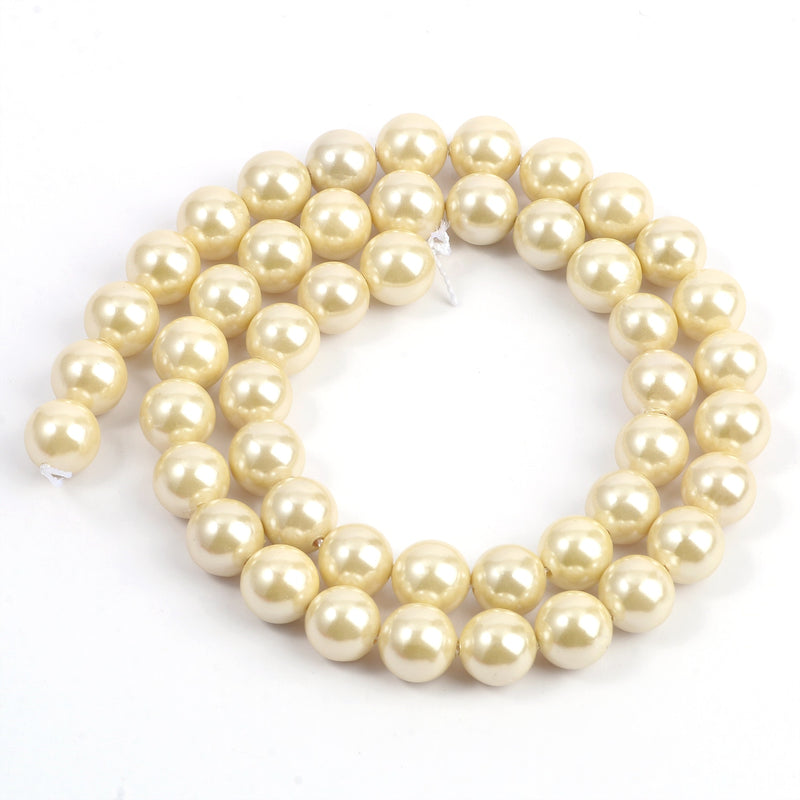 Natural Shell Pearl Beads Pink Yellow White Red Shell Round Beads for Jewelry Craft Making Diy Bracelet Necklace Accessories - KiwisLove