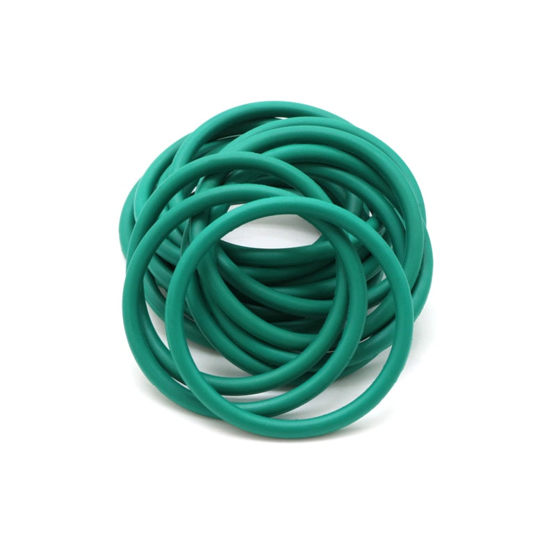 10Pcs CS 3.1mm OD 10~70mm Green FKM Fluorine Rubber O Ring Sealing Gasket Insulation Oil High Temperature Resistance Green - KiwisLove