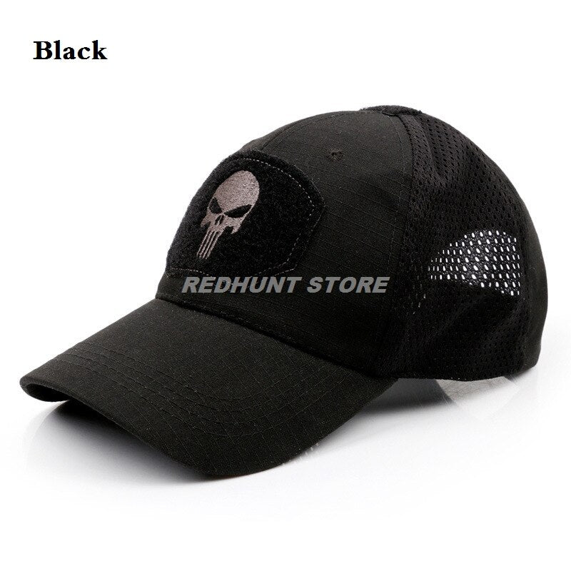 Outdoor Hunting Camouflage Fishing Mesh Skull Baseball Cap Tactical Military Sports Hat for Men Women Camping Hiking Cycling - KiwisLove