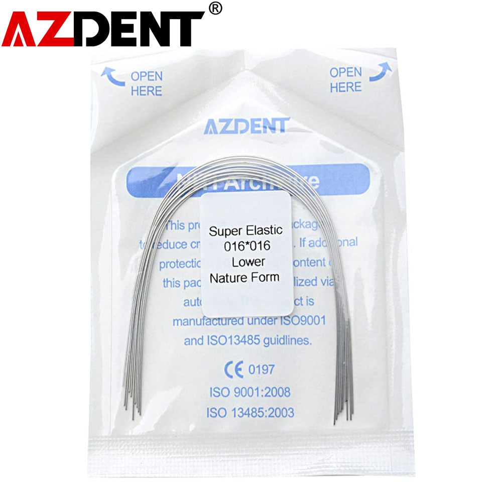 10Pcs/Pack AZDENT Super Elastic NITI Rectangle Arch Wire Dental Othodontics 2 Form Oval Natural - KiwisLove