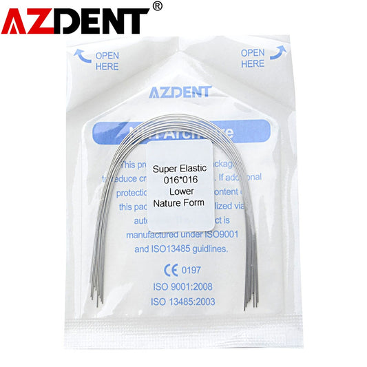 10Pcs/Pack AZDENT Super Elastic NITI Rectangle Arch Wire Dental Othodontics 2 Form Oval Natural - KiwisLove
