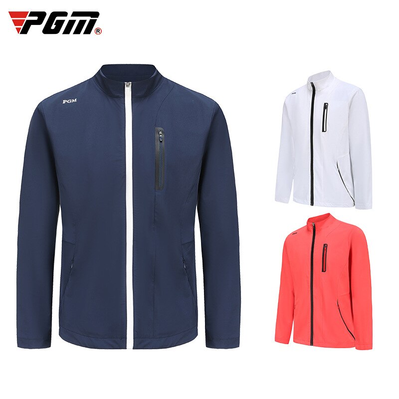 PGM Spring Jacket Men Golf Autumn Winter Warm Ultralight Windproof Sport Coat Wear Long Sleeves Stand Zipper Clothes White YF368 - KiwisLove