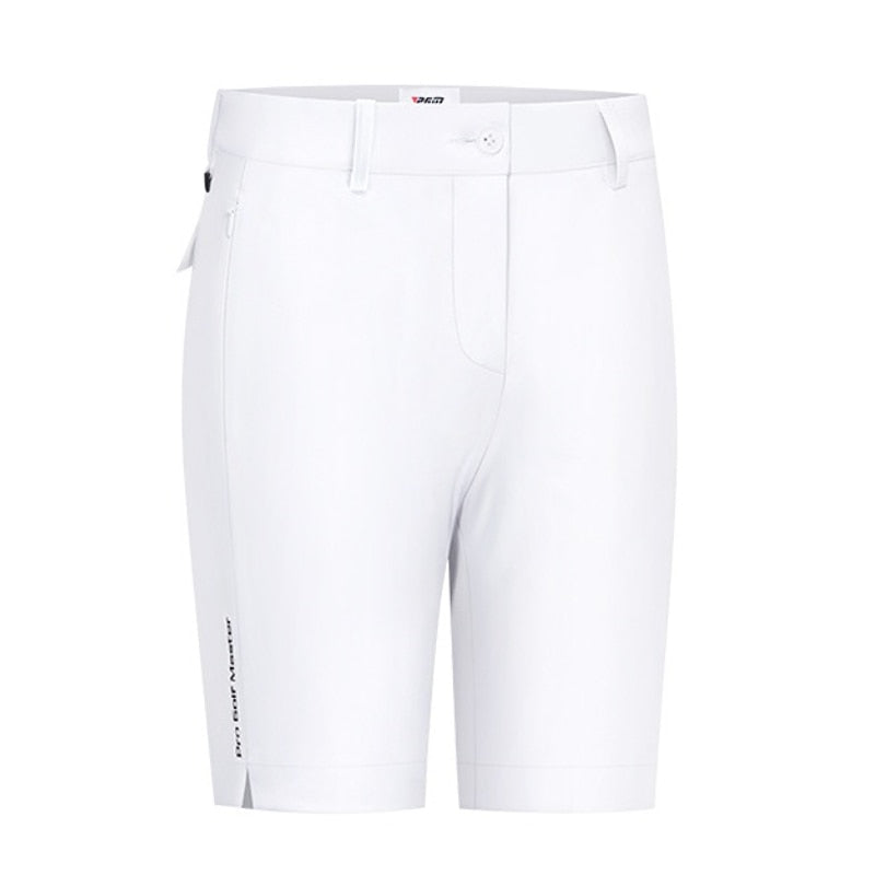 PGM Women Summer Golf Shorts Pants Elastic Waterproof Half Trousers Zip Pocket Ladies Sports Clothing Wear Tennis KUZ129 - KiwisLove