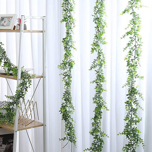 180cm Artificial Eucalyptus Flower Garland Fake Plants Wall Hanging Wedding Home Decor Arch Vines Living Room Table Arrangement - KiwisLove